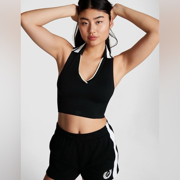 PINK Victoria's Secret Tops - VS Pink Black Polo Tank Top
